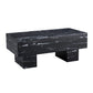 The black coffee table has patterns Modern rectangular table suitable for living rooms and apartments