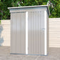 5 * 3FT outdoor storage shed, tool shed with sloping roof and lockable door, backyard garden metal shed, courtyard lawn, gray