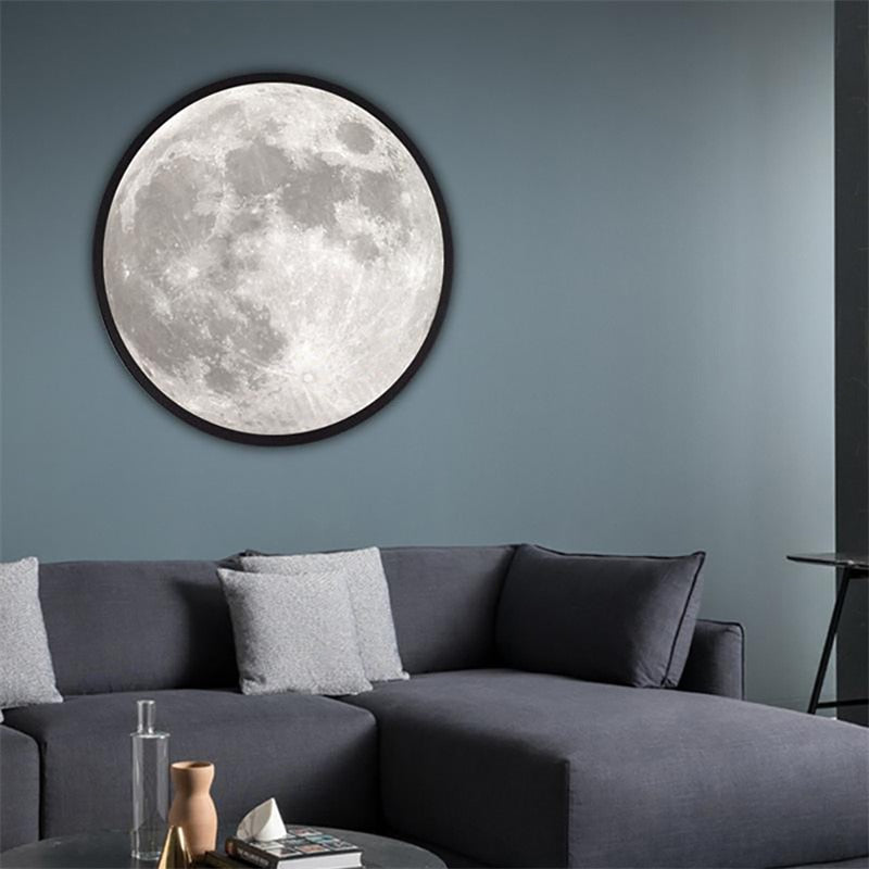 LED Mirror Moon Lamp Mercury Lamps Romantic Makeup Wood Frame Hanging Mirror Girl Gift Bedroom Decor