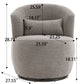 Grey Plush Swivel Accent Chair with 360° Rotation and Metal Base, Contemporary Design for Living Rooms