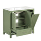 36" Bathroom Vanity with Sink, Double Door Cabinet, Large Drawer, and Flip Drawer, Green Finish