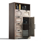 5 Drawers Storage Cabinet with Adjustable Shelves, Bathroom Cabinet with Doors, Floor Cabinet for Living Room Grey