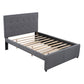 Linen Upholstered Platform Bed With Headboard and Trundle Full