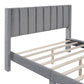 Full Size Storage Bed Velvet Upholstered Platform Bed with a Big Drawer - Gray