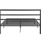 Queen Size Metal Bed Frame with Headboard Charcoal Grey