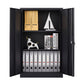 Metal storage cabinet with locked door and adjustable shelf foldable storage cabinet black