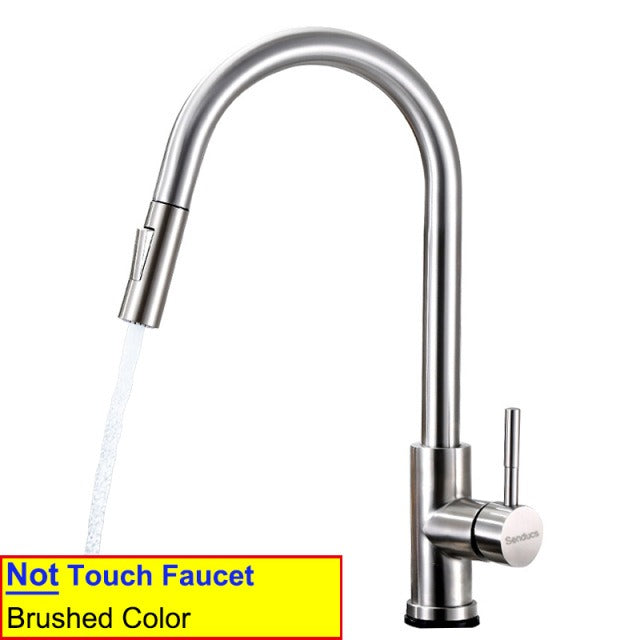 304 stainless steel kitchen faucet, hot and cold water pull-out vegetable basin sink faucet