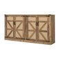 65-Inch Rustic Oak Faux Rattan Sideboard, Barn Door Design for Living Rooms, Entryways, and Bedrooms