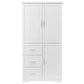 Tall and Wide Storage Cabinet with Doors, Three Drawers for Bathrooms and Offices, White Finish