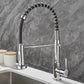 All copper rotatable cold and hot water dual mode sink, kitchen spring faucet