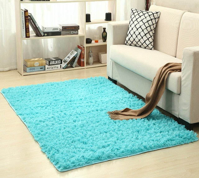 Super Soft Silk Wool Rug Indoor Modern Shag Area Rug Silky Rugs Bedroom Floor Mat Baby Nursery Rug Children Carpet