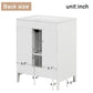 Bathroom Vanity with Sink, Bathroom Vanity Cabinet with Two Drawers and Door, Adjustable Shelf, Solid Wood and MDF, White