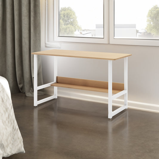 Compact Wooden Study Desk with Storage Shelf