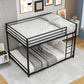 Metal Bunk Bed Full Over Full Bunk Bed Frame with Safety Guard Rails Heavy Duty Space-Saving Design Easy Assembly Black