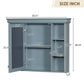 35 ''x 28' 'blue wall mounted bathroom storage cabinet with mirror door and medication cabinet with 6 open shelves