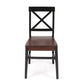 Roshan Farmhouse Acacia Wood Dining Chairs, Black / Walnut (Set of 2)