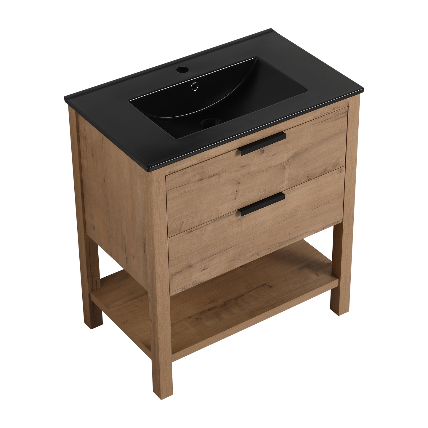 30 Inch Bathroom Vanity Plywood With 2 Drawers(BVB01030IMO-BL9075BK)