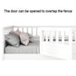 Double bed floor standing bed with ultra-high safety barrier, children's floor standing bed frame, Montessori wooden white