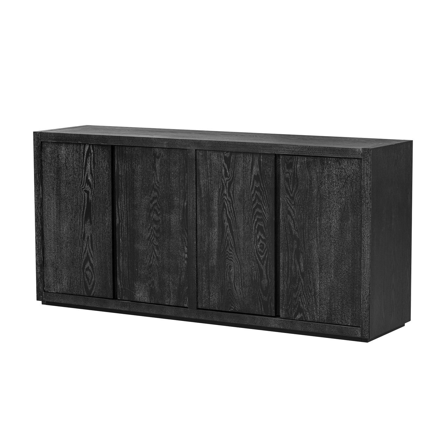 U-Style Four-Door Cabinet Sideboard with Ash Veneer, Perfect for Hallways, Entryways, and Living Rooms