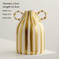 Hand drawn dual ear striped niche ceramic vase dining table flower arrangement ornament large belly simple floral ware