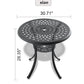 30.71-inch Cast Aluminum Patio Dining Table With Black Frame and Umbrella Hole