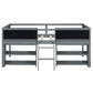 Twin Size Low Loft Bed with Two Movable Shelves and Ladder,with Decorative Guardrail Chalkboard,Gray