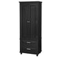 Tall Storage Cabinet with Two Drawers, Perfect for Bathrooms and Offices, Black Finish