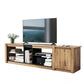 ModernTV stand suitable for TVs under 80 inches, media console with multifunctional storage, and LED lights