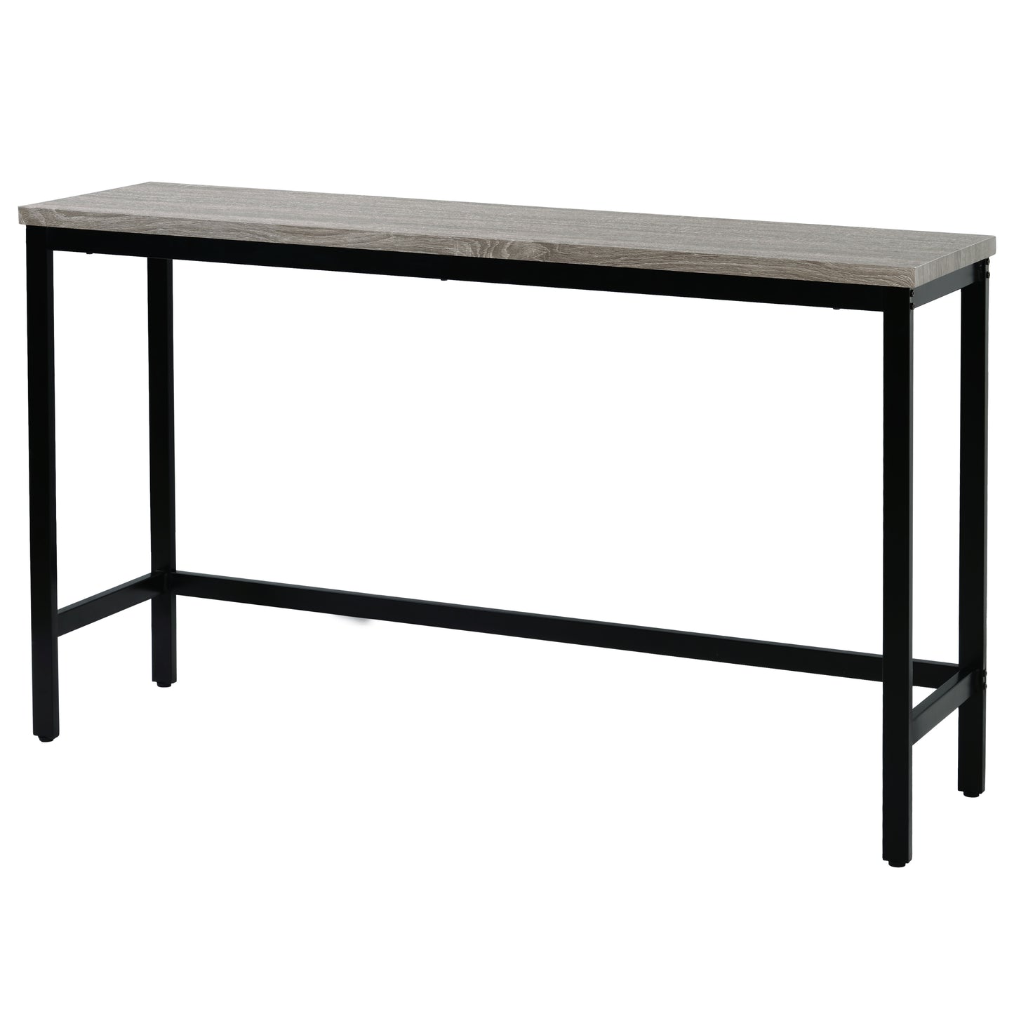 Juego de mesa de comedor extra larga de altura de mostrador TOPMAX con 3 taburetes, juego de cocina de pub en gris