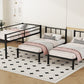 Twin over Twin & Twin Bunk Beds for 3, Twin XL over Twin & Twin Bunk Bed Metal Triple Bunk Bed, Black