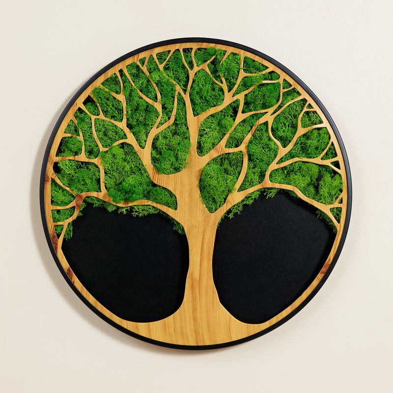 Life Tree Moss Metal Wall Art