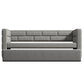 Twin Size Daybed with Trundle  Upholstered Daybed with Padded Back  Gray