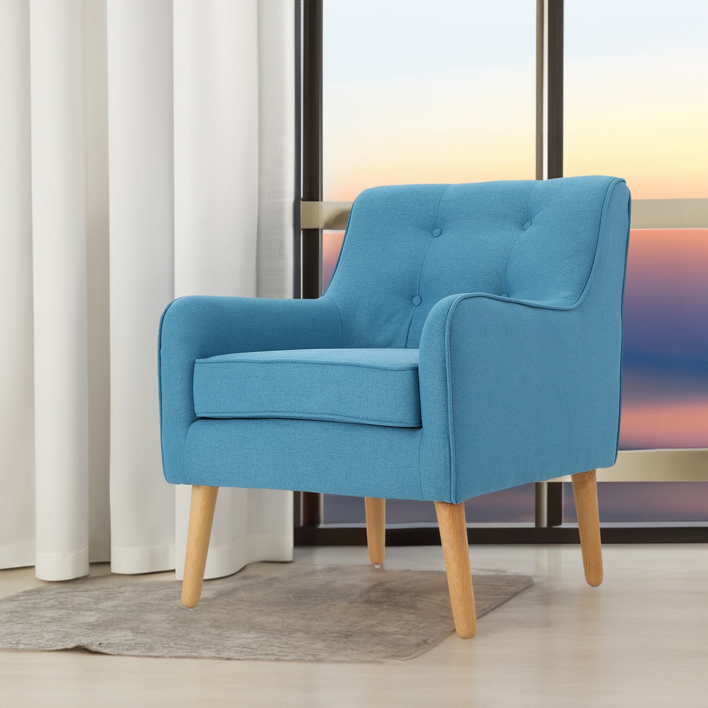 Teal Arm Chair, Modern Upholstered Design for Living Rooms, Bedrooms, or Offices