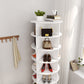 New 360-Degree White Rotating Shoe Cabinet with 7 Layers, Holds Up to 28 Pairs of Shoes