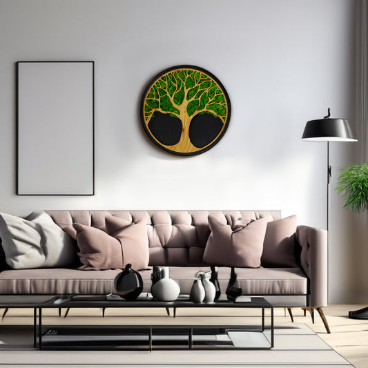 Life Tree Moss Metal Wall Art