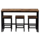 TOPMAX Counter Height Extra Long Dining Table Set with 3 Stools, Pub Kitchen Set in Brown