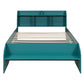 Wood Full Size Platform Bed with 2 Drawers, Storage Headboard and Footboard, Dark Green