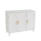 Sideboard Buffet Cabinet with 3 Doors and Removable Shelves, Ivory White Finish for Living and Dining Rooms