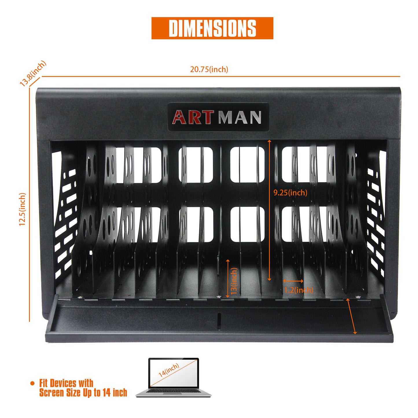 16-Bay Charging Cabinet for Laptops and Chromebooks, Locking Charging Station for Offices