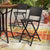 Outdoor Wicker Barstools Faux Rattan Patio Bar Stool Foldable Chair, 2-Pcs Set, Multibrown