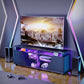 Gaming TV Stand for PS5 with Power Outlet,for TVs 75 inch and Below,LED Entertainment Center,Suitable for Living Room,Bedroom