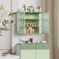 Glass Doors Modern Two-door Wall Cabinet with Featuring Three-tier Storage Mint Green