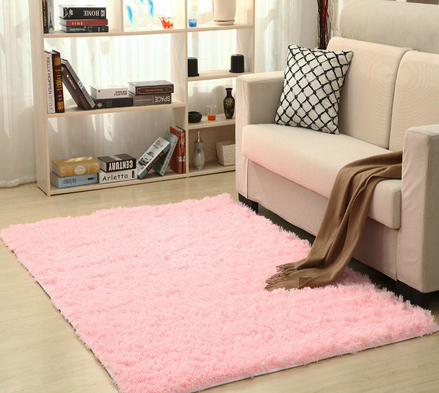 Super Soft Silk Wool Rug Indoor Modern Shag Area Rug Silky Rugs Bedroom Floor Mat Baby Nursery Rug Children Carpet