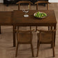 TOPMAX 65" 5-Piece Dining Set with Wheels, Expandable Table, and Small Dining Chairs, Brown Finish