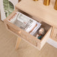 Side table with two real rattan drawers, solid wood table legs can be used in the dining room living room,bedroom