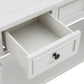 TREXM Classic Retro Style Console Table with Three Top Drawers and Open Style Bottom Shelf (Antique White)