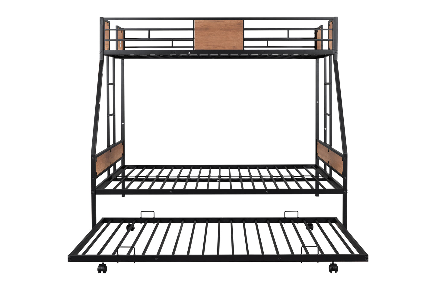 Metal Twin over Full Bunk Bed with Trundle/ Heavy-duty Sturdy Metal