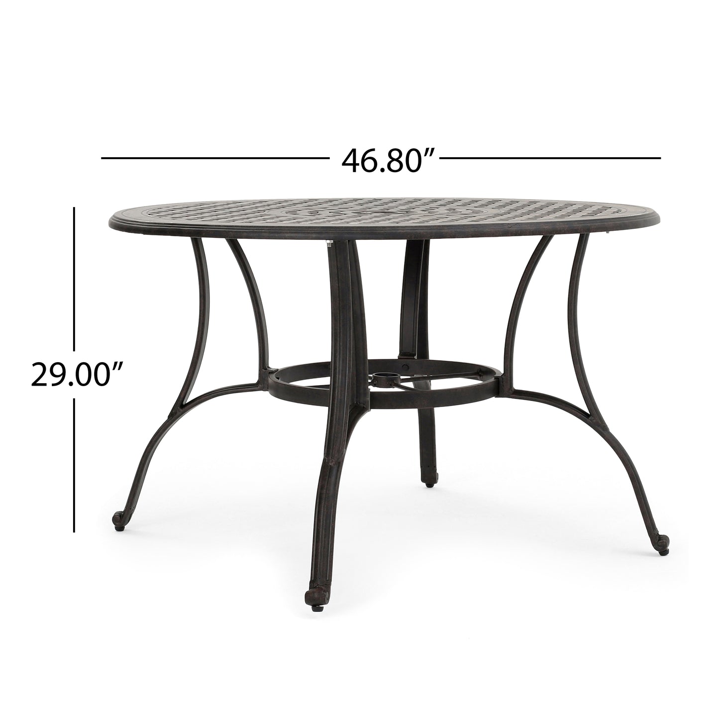 Outdoor Cast Aluminum Circular Dining Table, Bronze Finish for Stylish Outdoor Dining