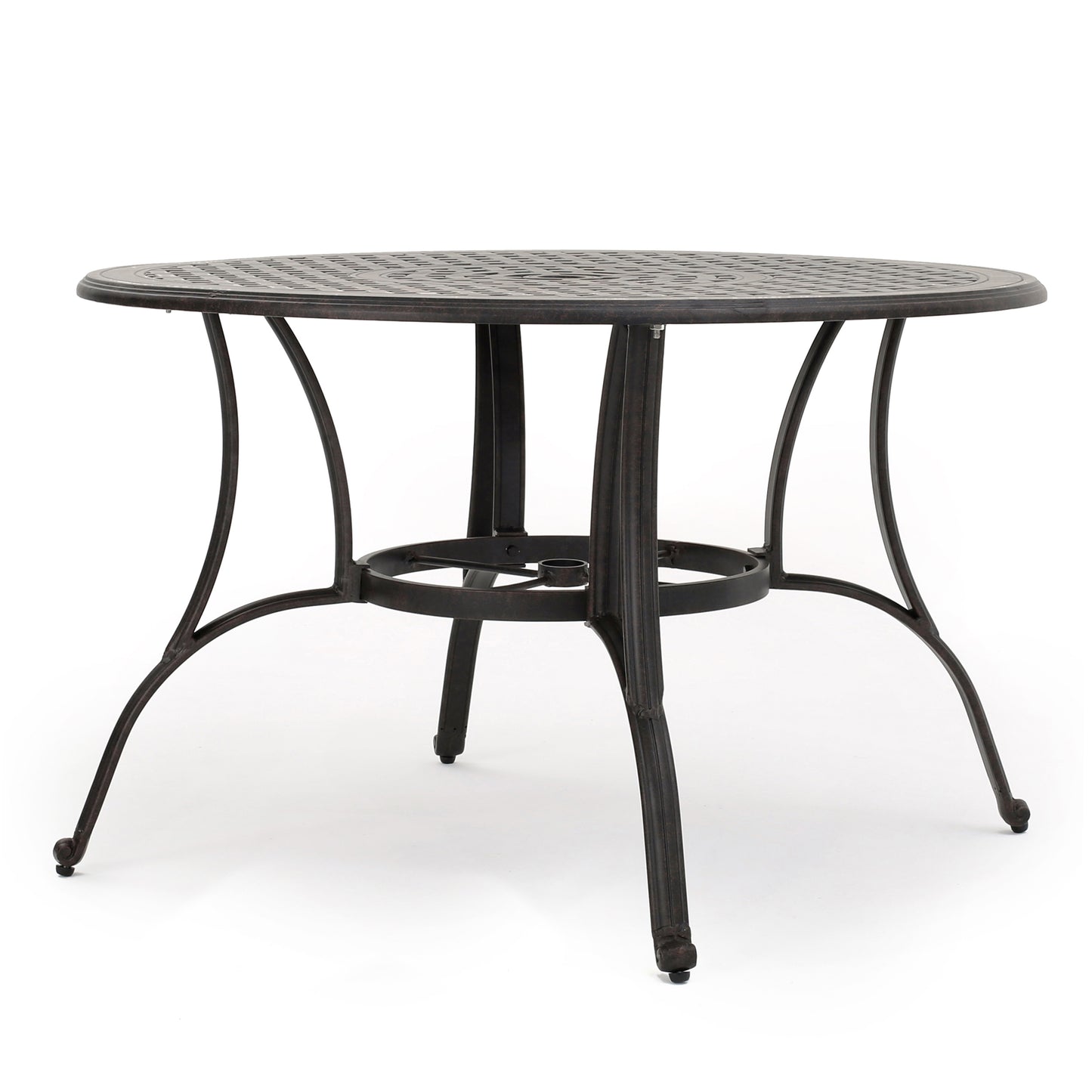 Outdoor Cast Aluminum Circular Dining Table, Bronze Finish for Stylish Outdoor Dining