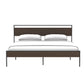 Ceres Metal Bed Black with Walnut wood Headboard&Footboard King